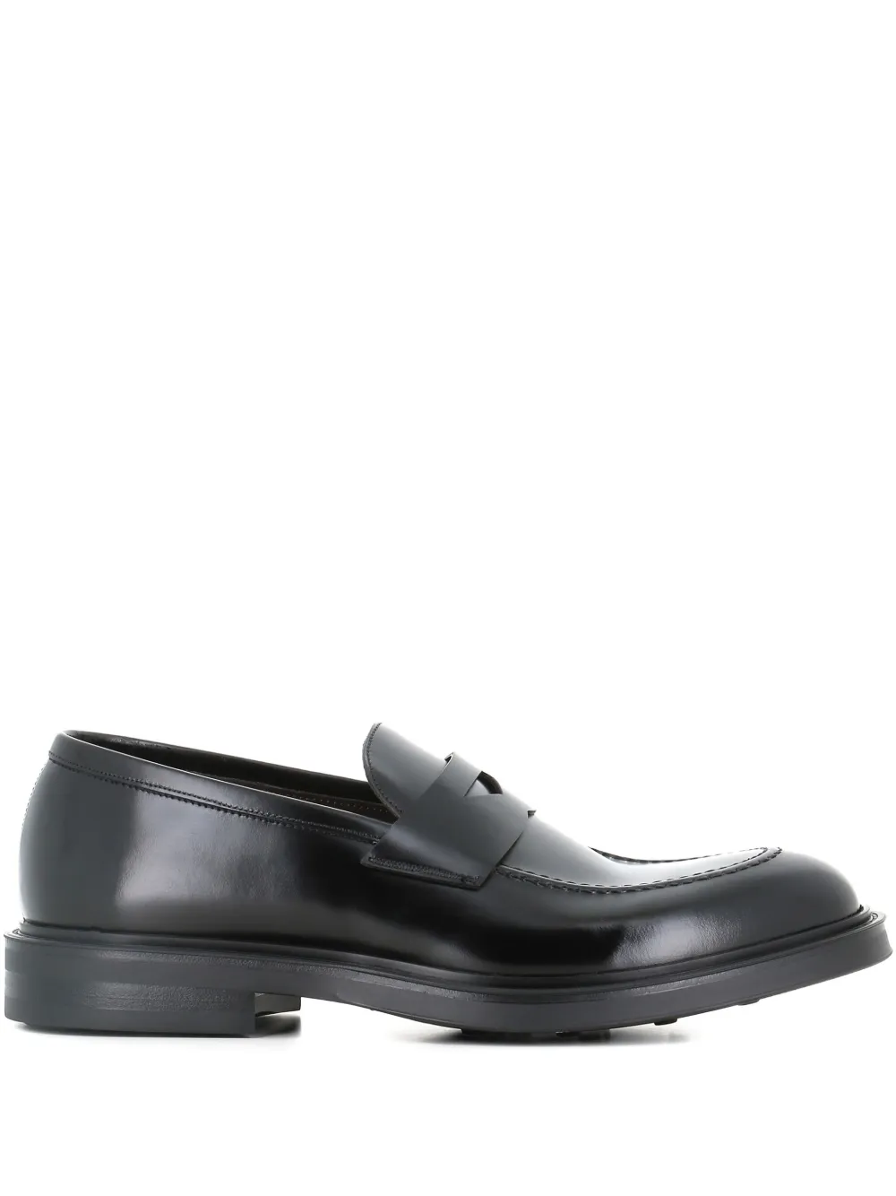 Green George penny leather loafers Black