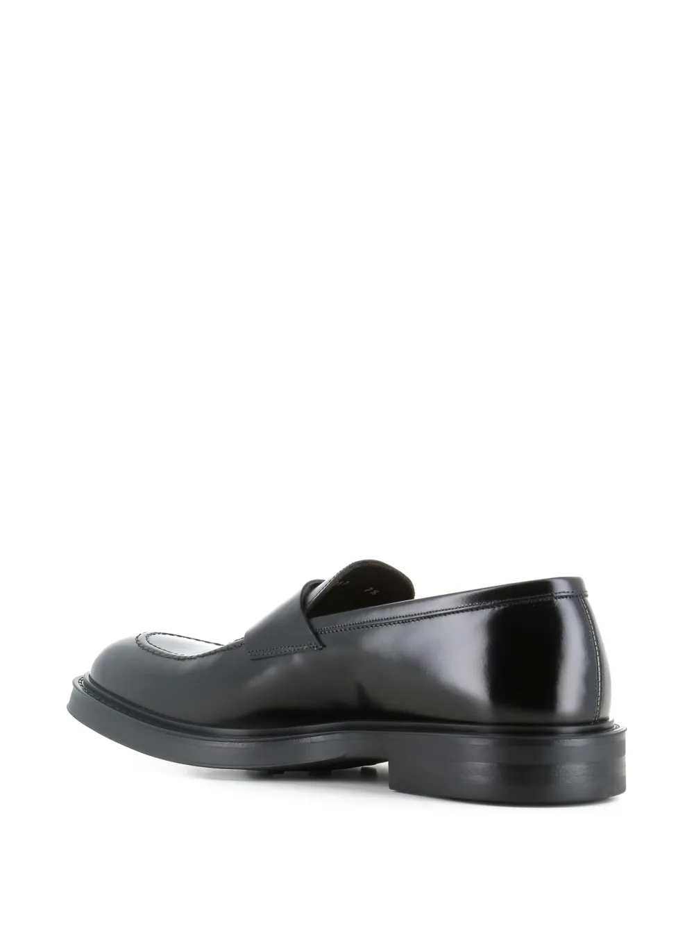 Green George Leren loafers Zwart