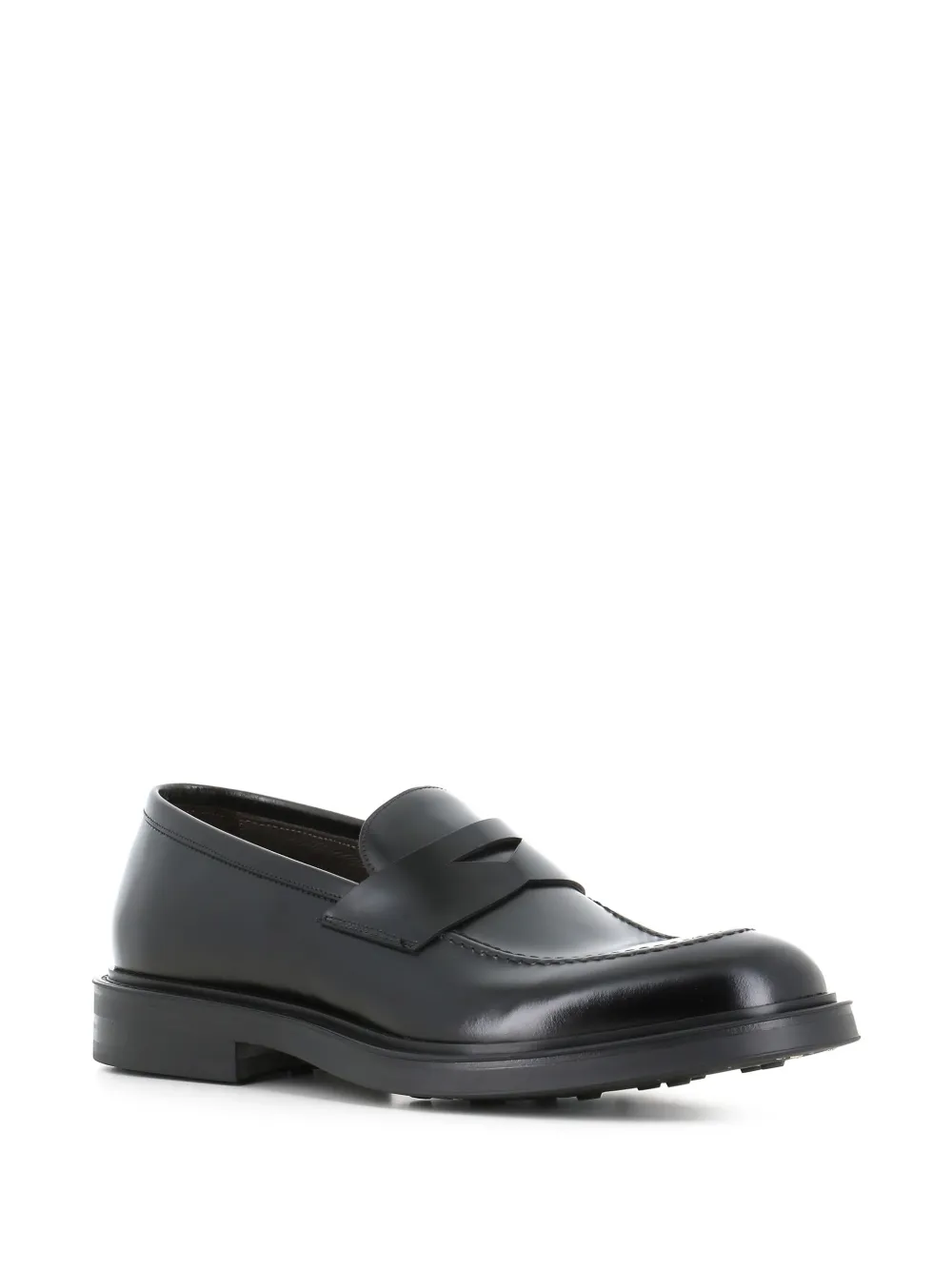 Green George Leren loafers Zwart