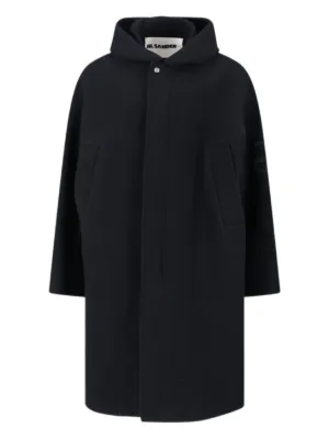 半額以下JIL SANDER ブラック ジップアップフェルトコート Jil Sander ジップアップ コート | ブルー | FARFETCH JP