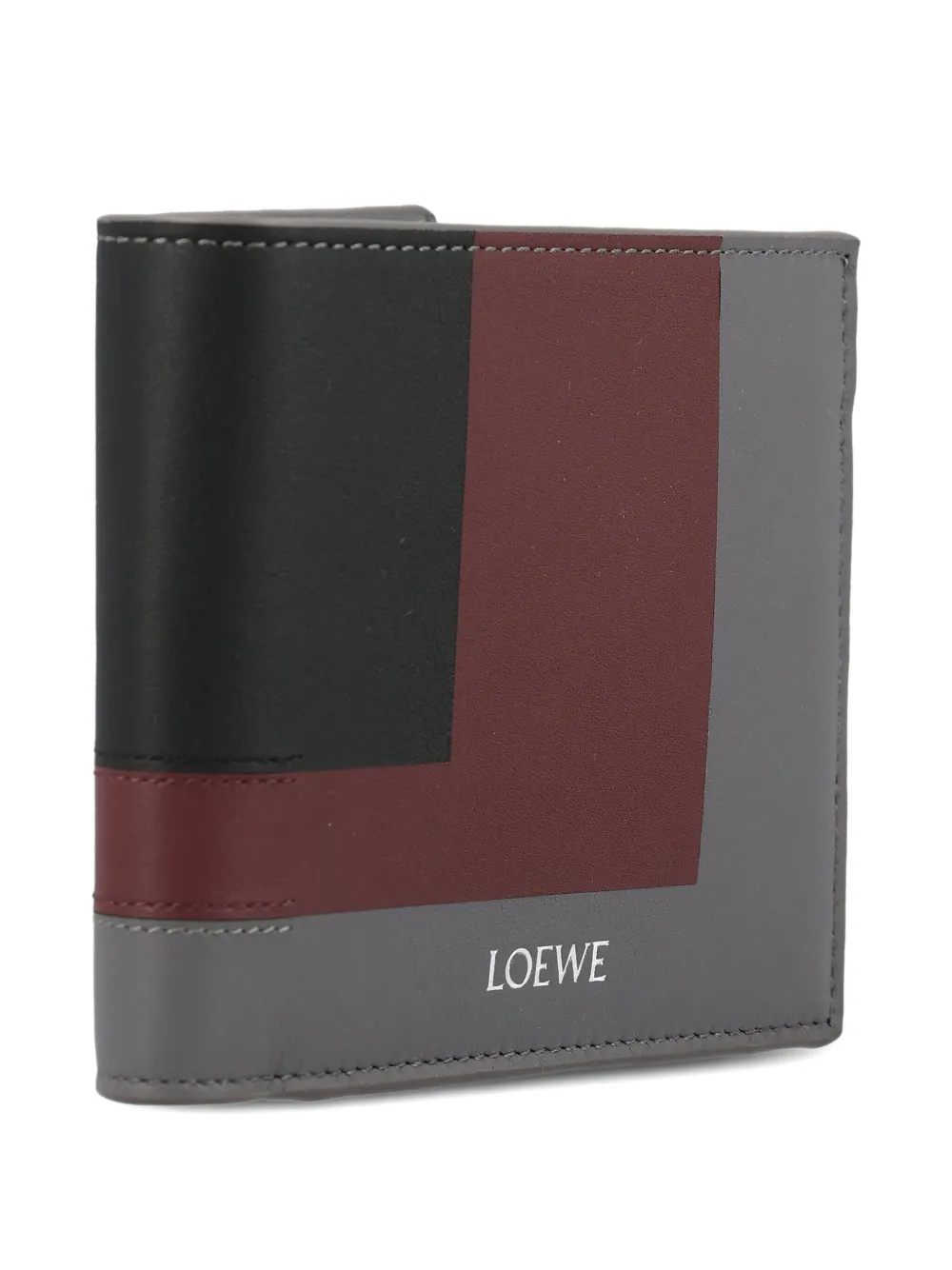 Loewe Calfskin Leather Panelled Bi-fold Wallet In Multi