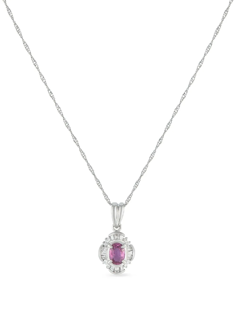 LB Exclusive platinum ruby and diamond necklace | Silver | Image 1