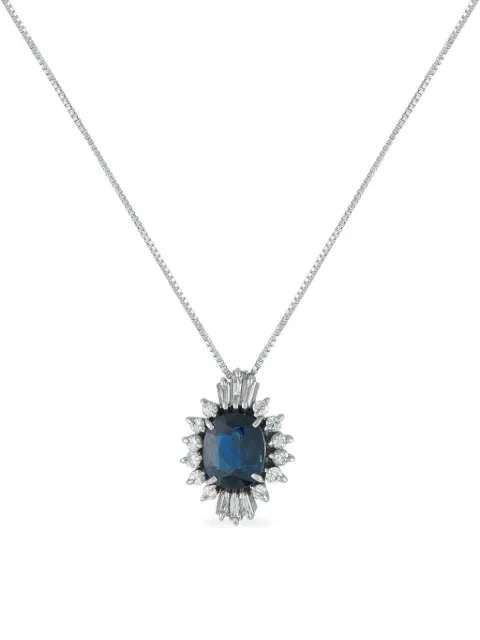 LB Exclusive platinum diamond and sapphire necklace