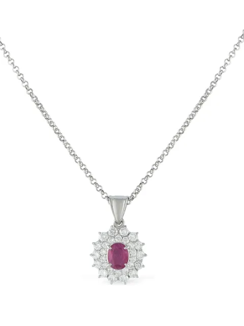LB Exclusive platinum diamond and ruby necklace