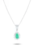LB Exclusive platinum diamond and emerald necklace - Silver