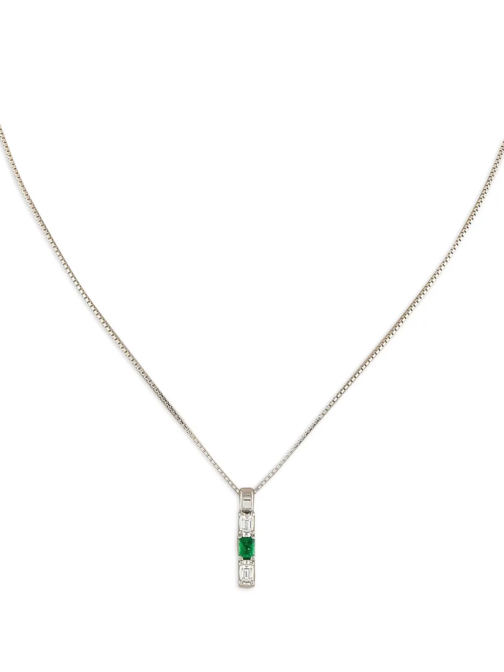 LB Exclusive platinum diamond and emerald necklace | Image 2