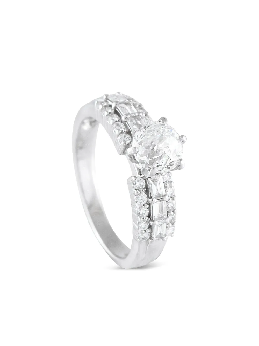 LB Exclusive 18K Gold Diamond Crown-Cut Ring | Silver | Image 1