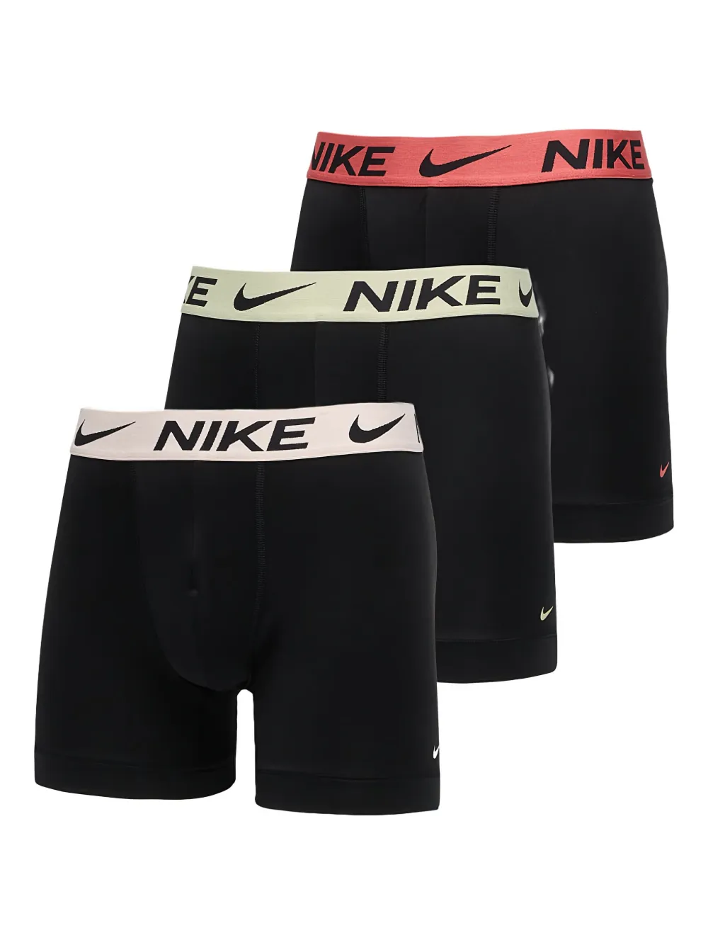 Nike Dri-fit Logo Waistband Boxer Briefs (pack Of Three) In Black