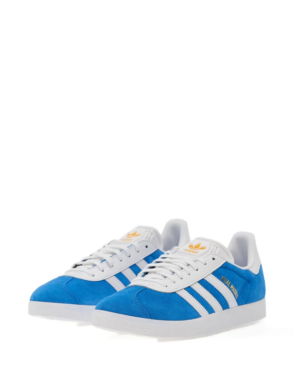 Adidas Originals X Real Madrid Gazelle Suede Three-stripes Low-top Sneakers In Blue