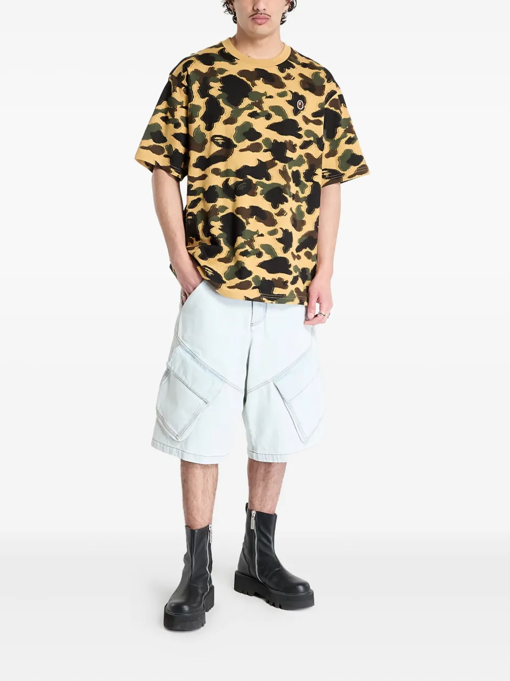 A Bathing Ape 1st Camo One Point T-shirt In Yellow