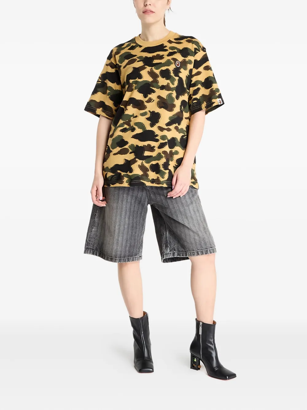 A Bathing Ape 1st Camo One Point T-shirt In Yellow