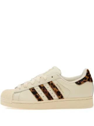 Adidas leopard-print Superstar Trainers | White | FARFETCH