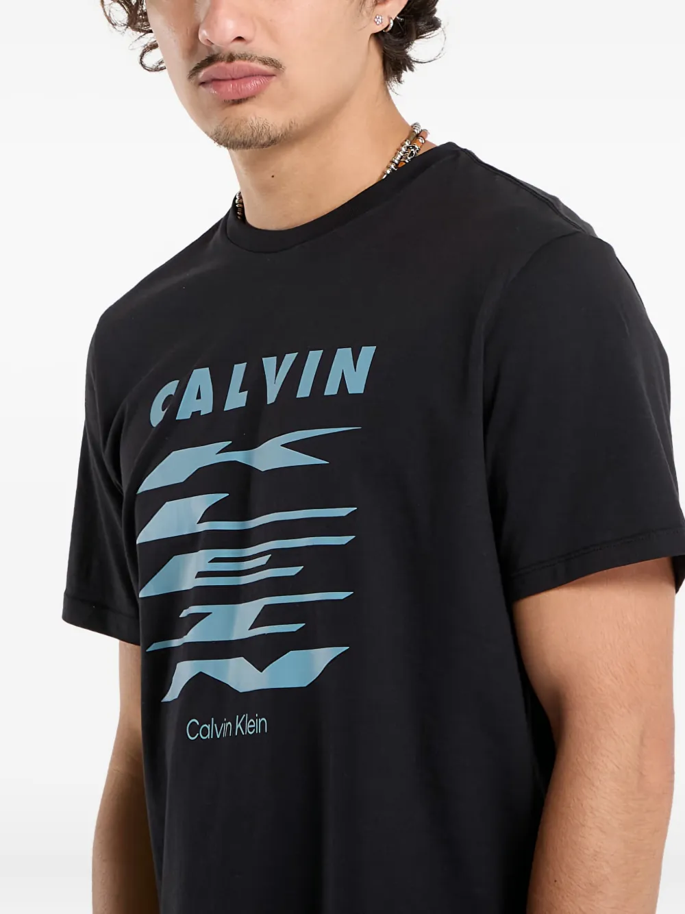 Calvin Klein T-shirt met logoprint Zwart