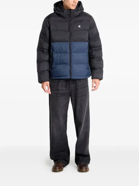 Calvin Klein hooded colour-block puffer jacket
