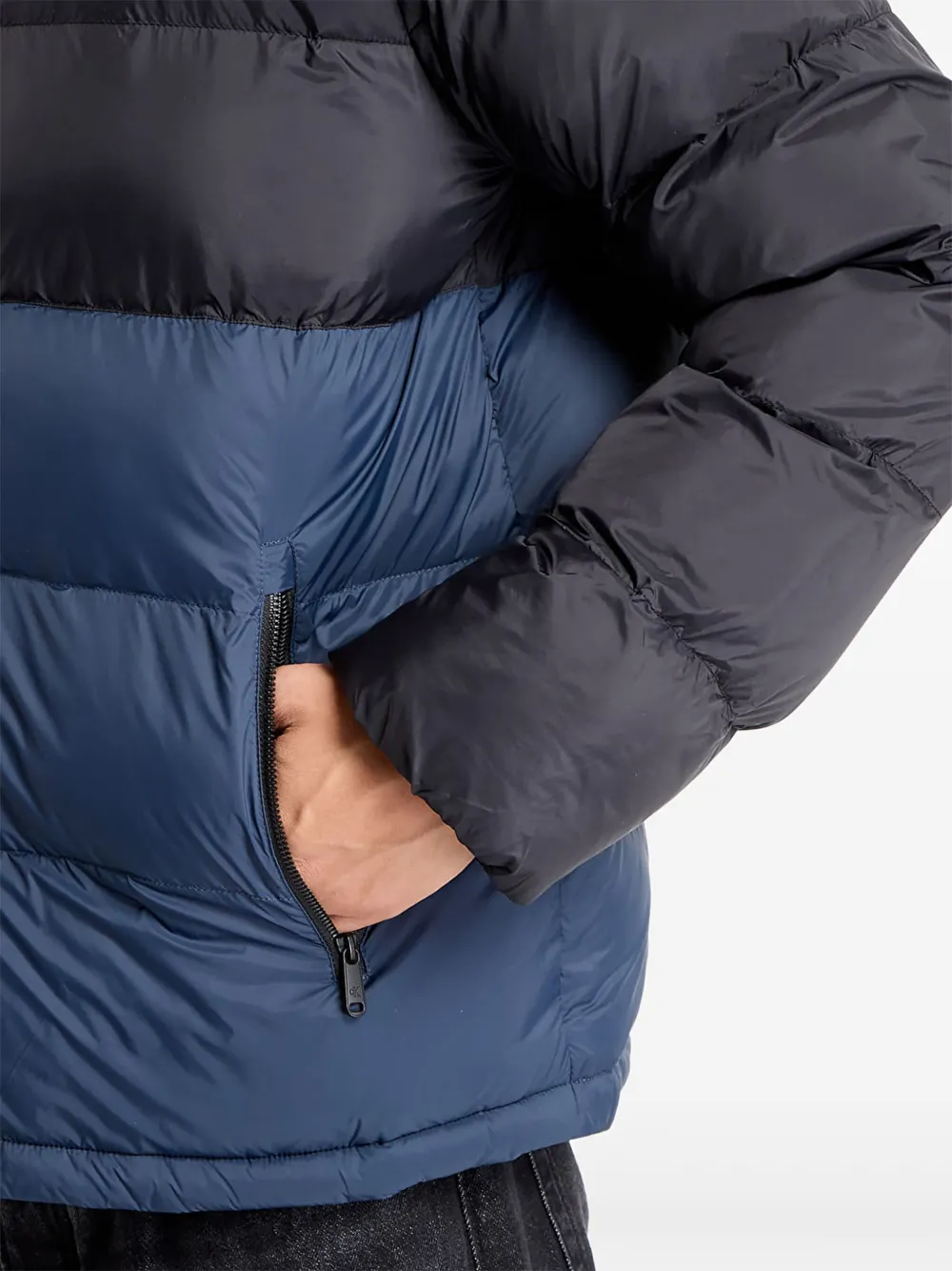 Calvin Klein Donsjack met colourblocking en capuchon Zwart