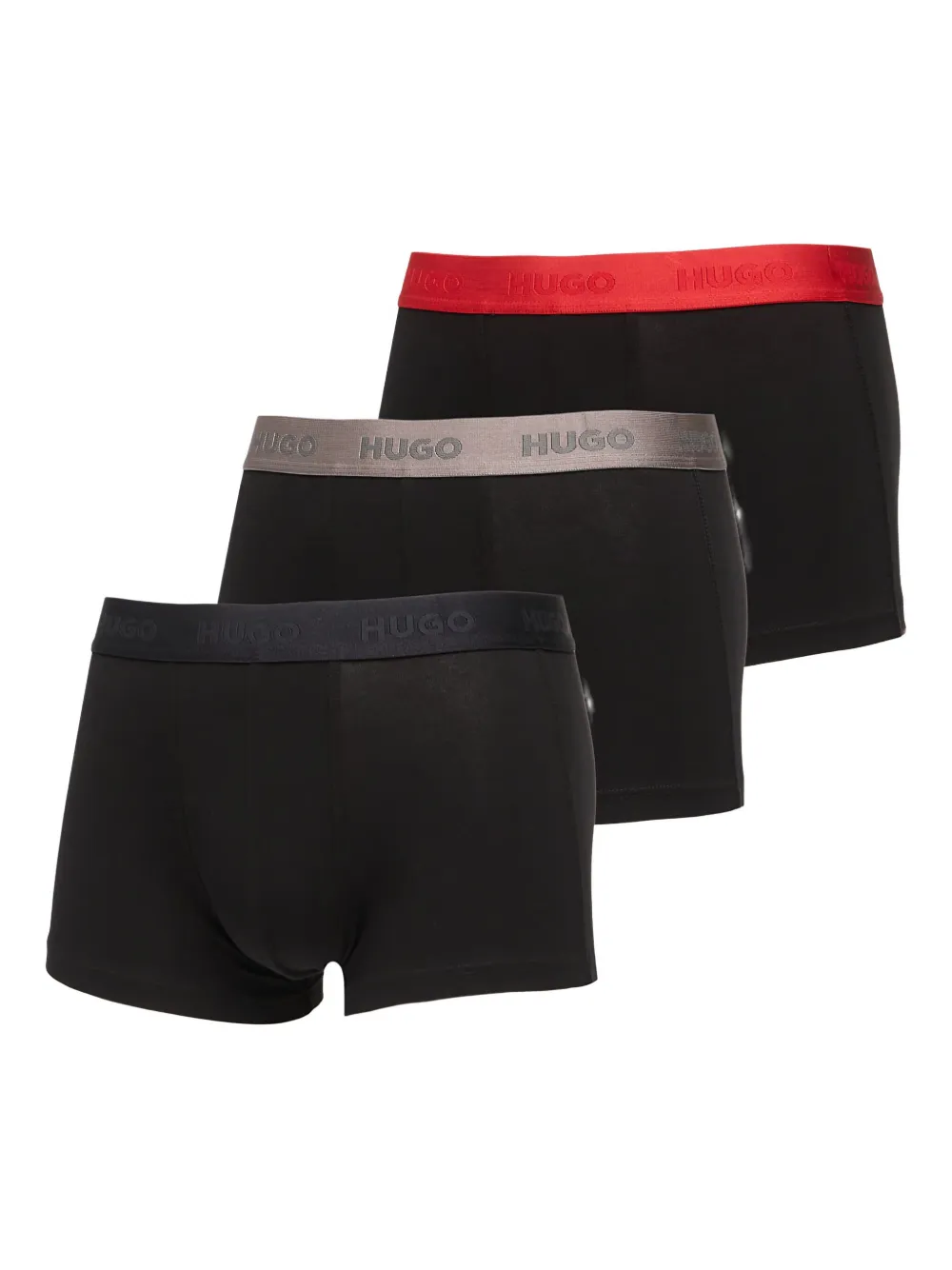 Hugo Boss Logo-waistband Boxer (pack Of Three) In Black