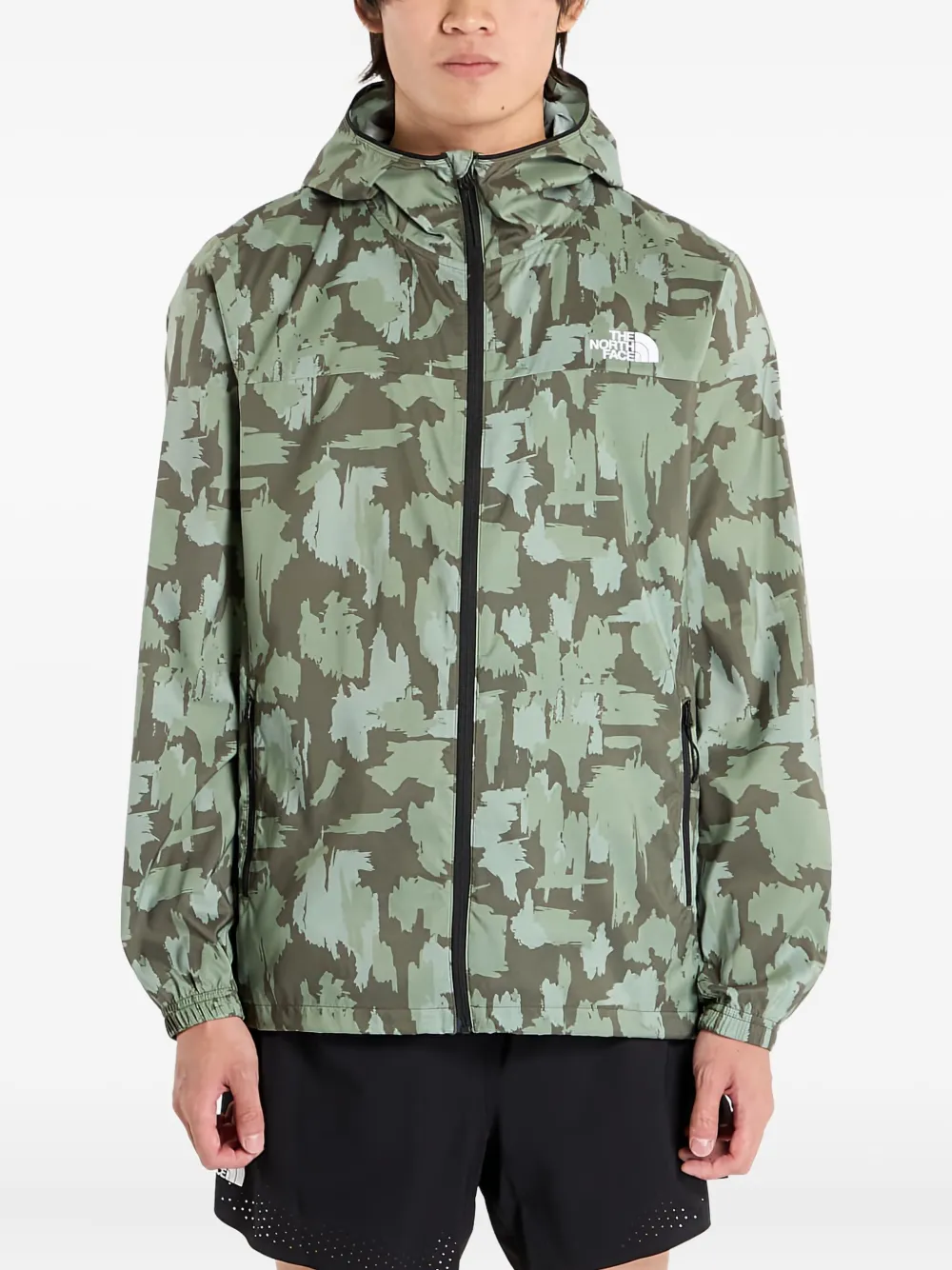 The North Face abstract-print hooded jacket - グリーン The North Face abstract-print hooded jacket - グリーン
