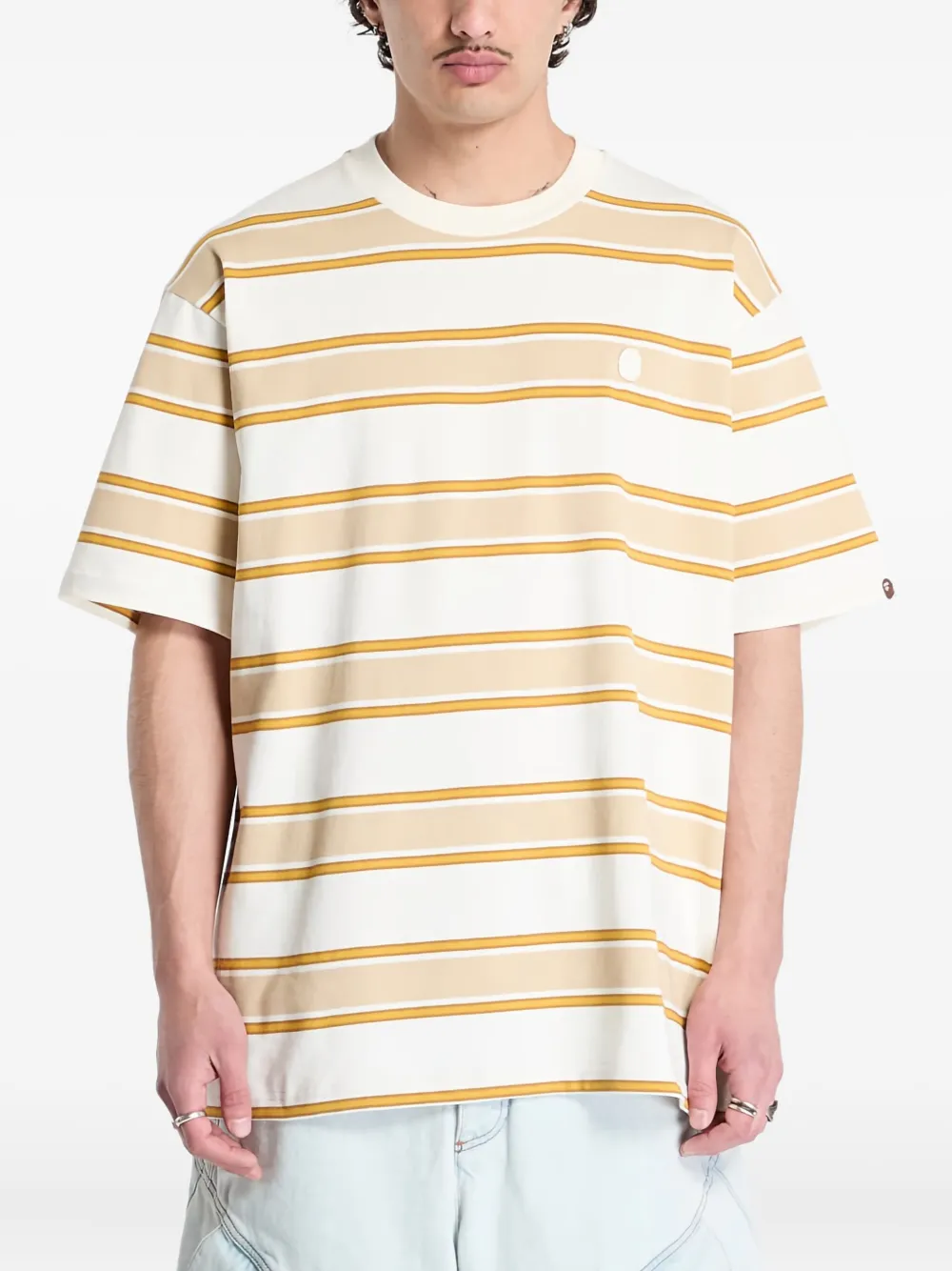A Bathing Ape Stripe Short-sleeve T-shirt In Multi