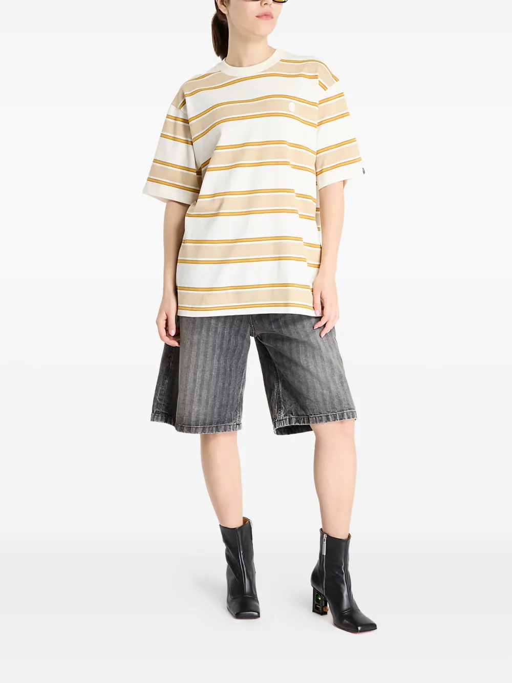 A Bathing Ape Stripe Short-sleeve T-shirt In Multi
