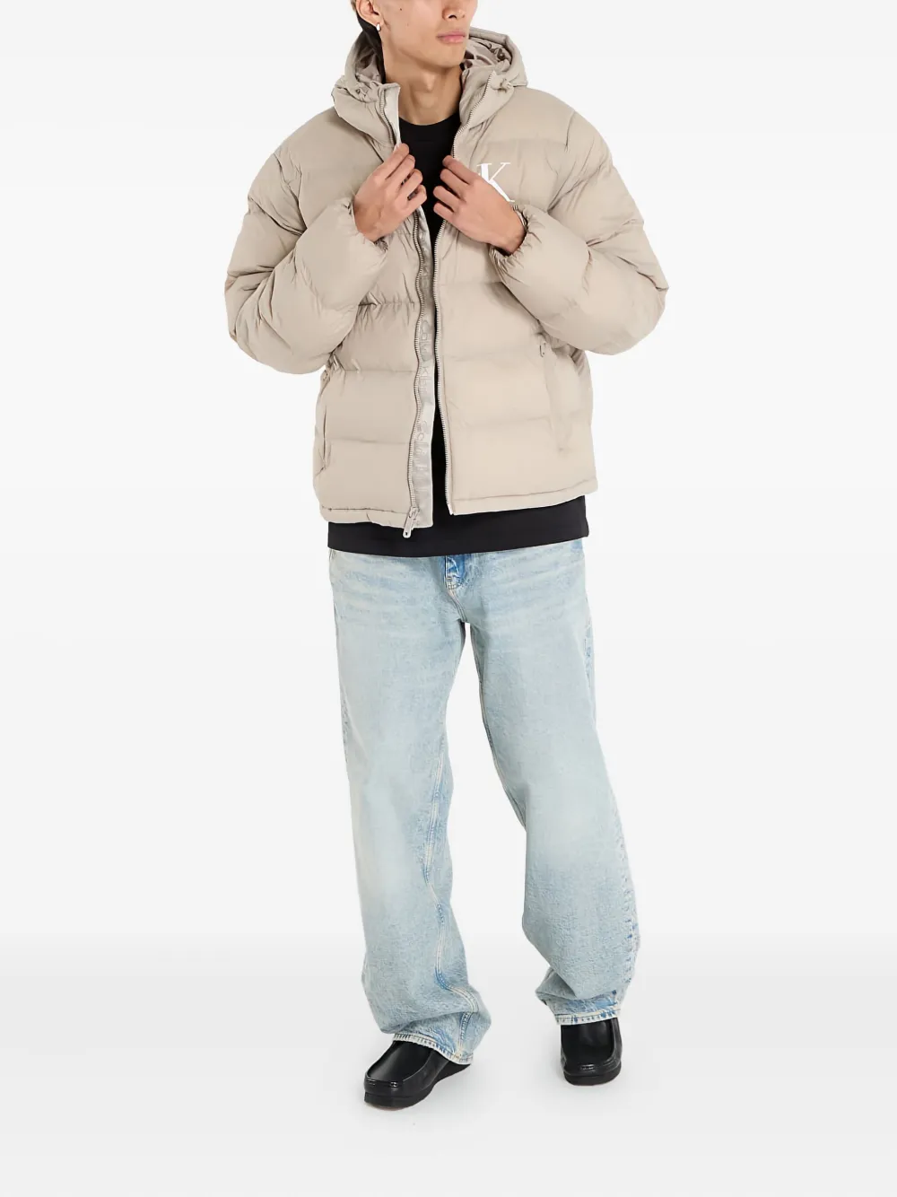 Calvin Klein monogram-logo hooded puffer jacket | Down Jackets | Image 2