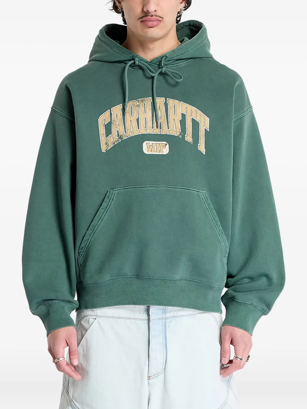 Carhartt WIP logo-embroidered hoodie | Green | Image 1