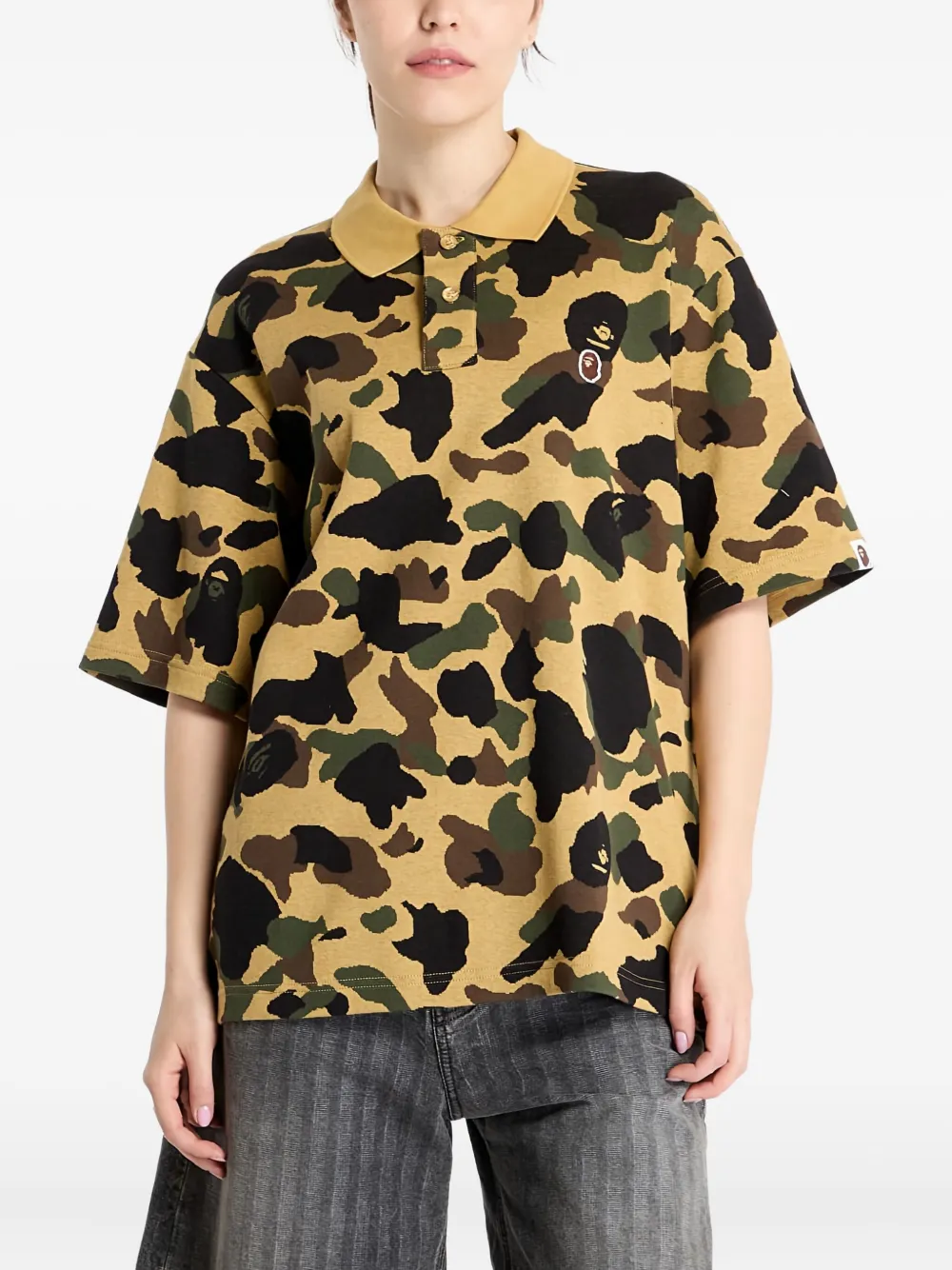 A Bathing Ape Men S 1st Camo Jacquard Polo Shirt In Multi