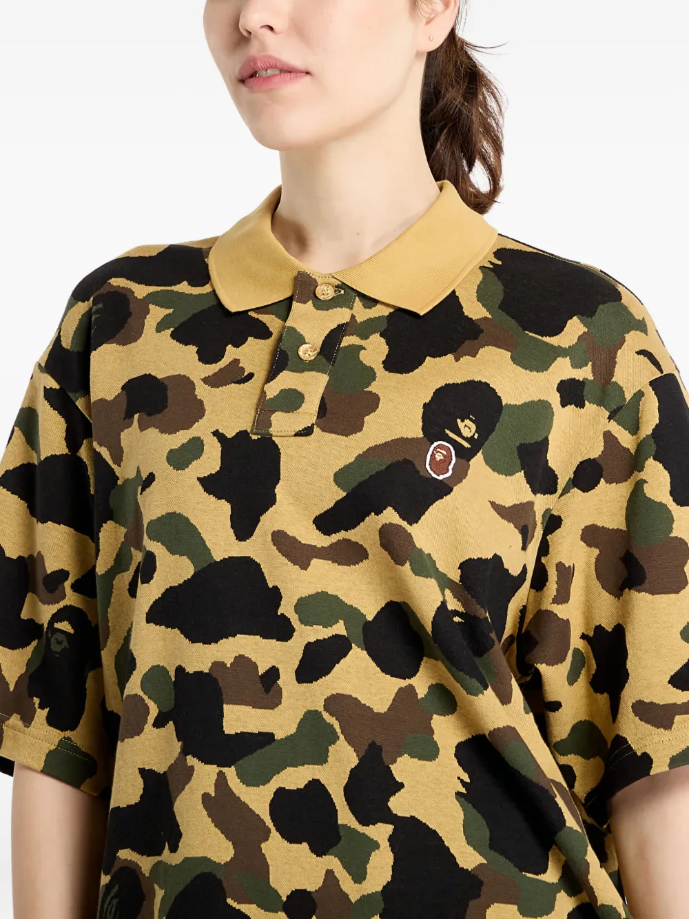 A Bathing Ape Men S 1st Camo Jacquard Polo Shirt In Multi