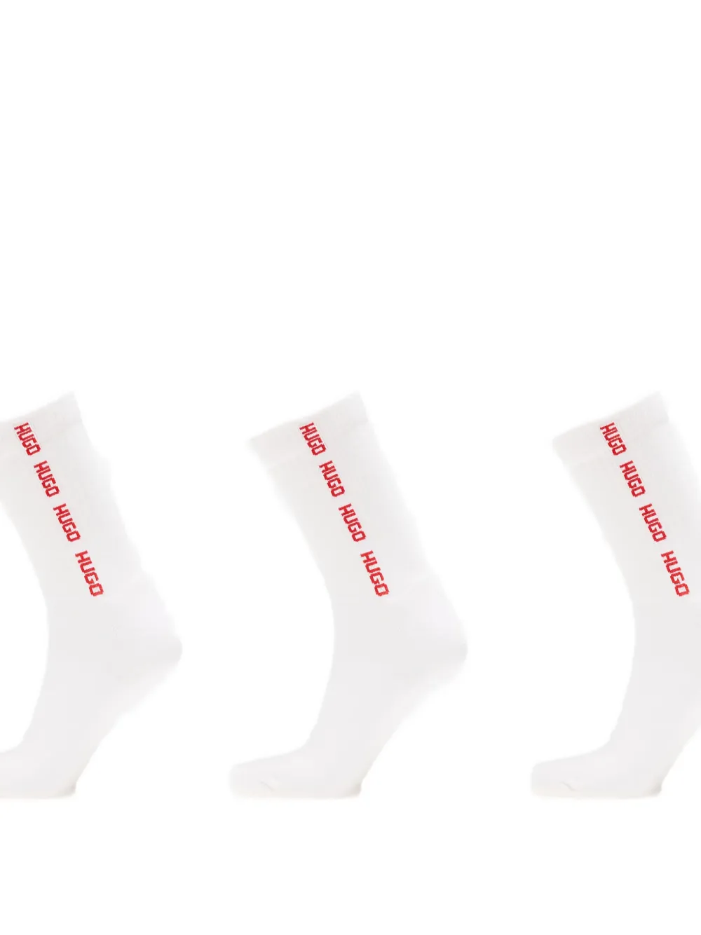 Hugo Boss Rib-tape Socks (pack Of Three) In White