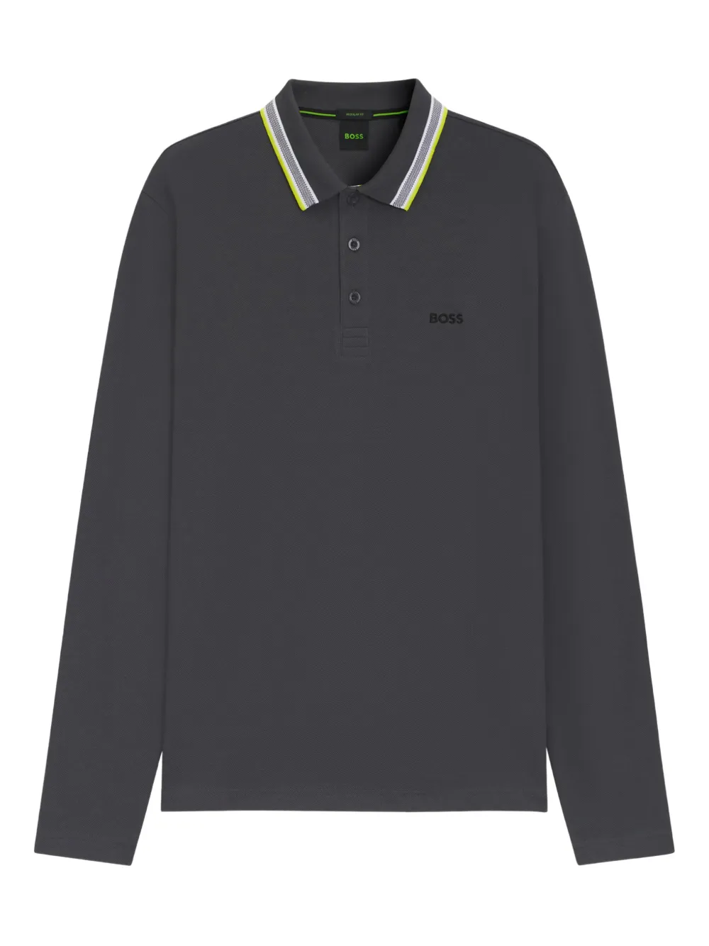 BOSS long-sleeve polo shirt | Grey | Image 1