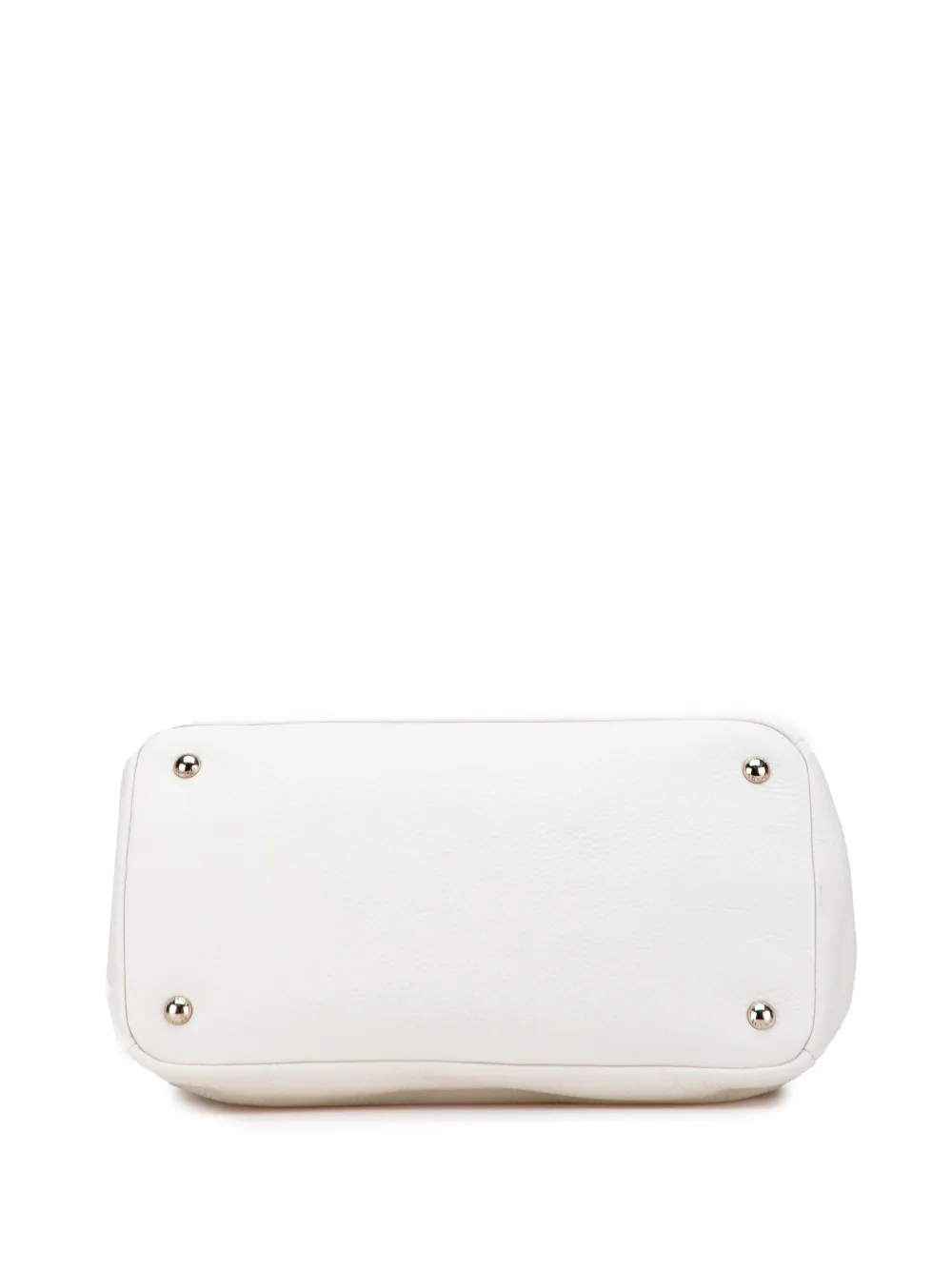 Pre-owned Prada 2000-2025 Vitello Daino Open Convertible Tote Satchel In White