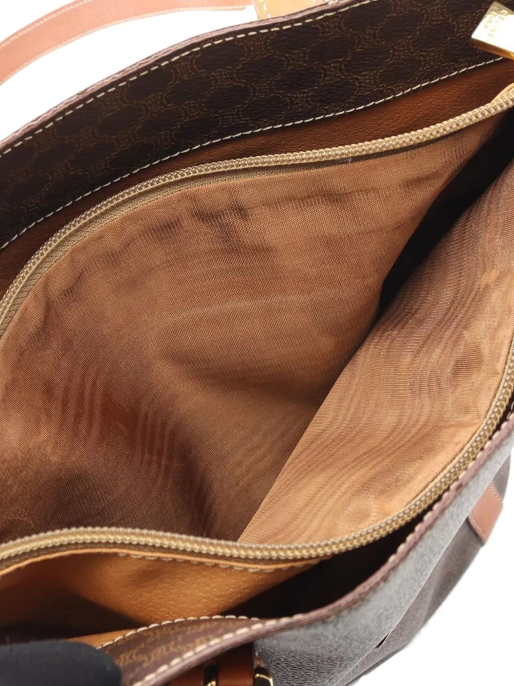 Pre-owned Celine 20th Century Macadam Coated Canvas Tote Bag In Brown