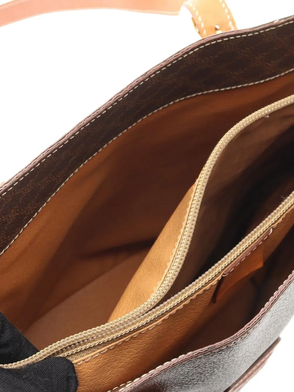 Pre-owned Celine 20th Century Macadam Coated Canvas Tote Bag In Brown