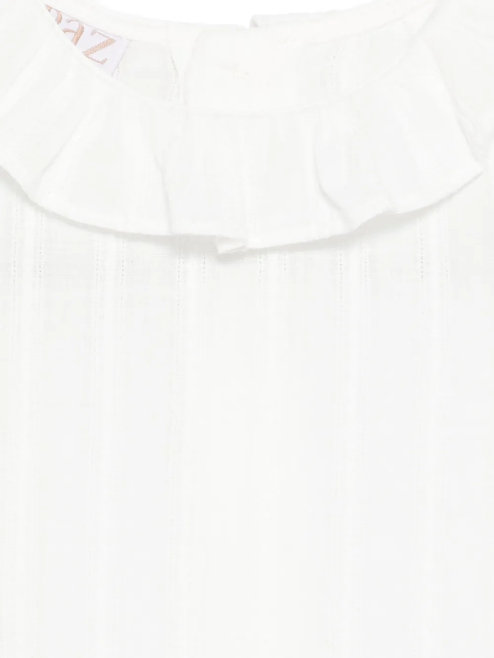 Paz Rodriguez Geribbelde top met ruchekraag Wit