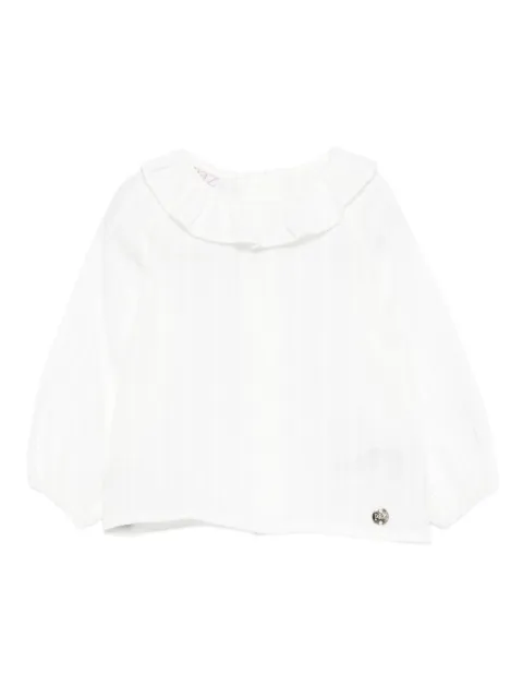 Paz Rodriguez ruffled-collar ribbed top
