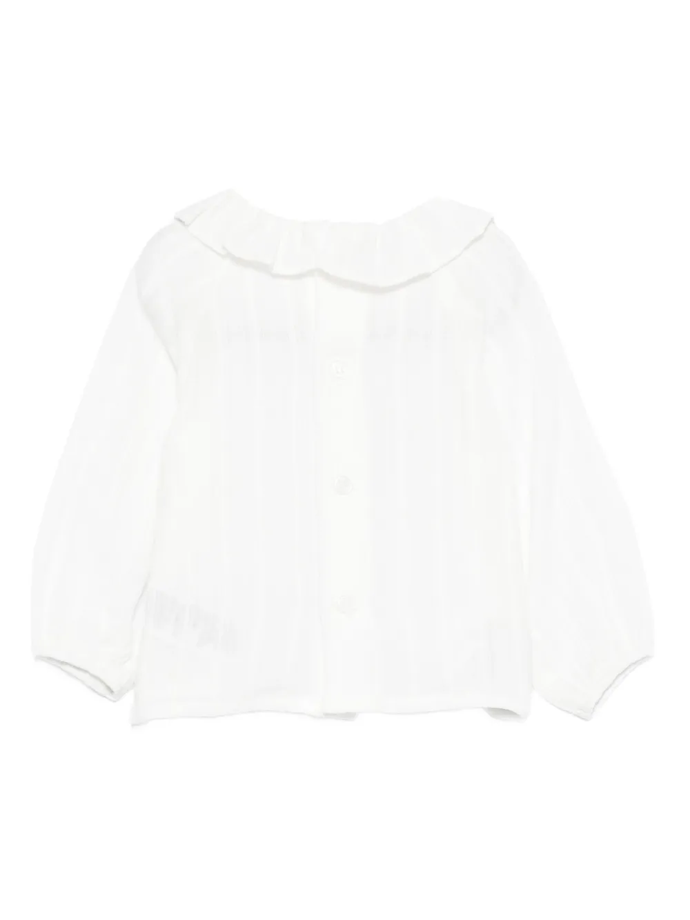 Paz Rodriguez ruffled-collar ribbed top - Wit