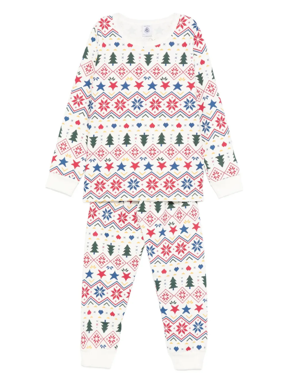 Petit Bateau Fairisle-pattern Pyjamas In White