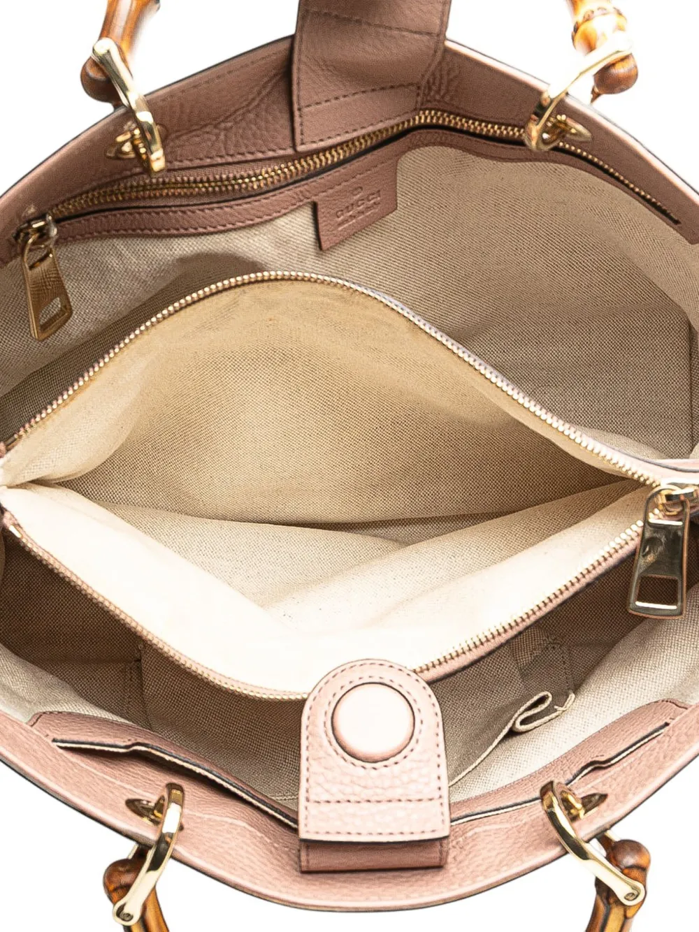 Pre-owned Gucci 2016-2025 Medium Calfskin Bamboo Shopper Satchel In Pink