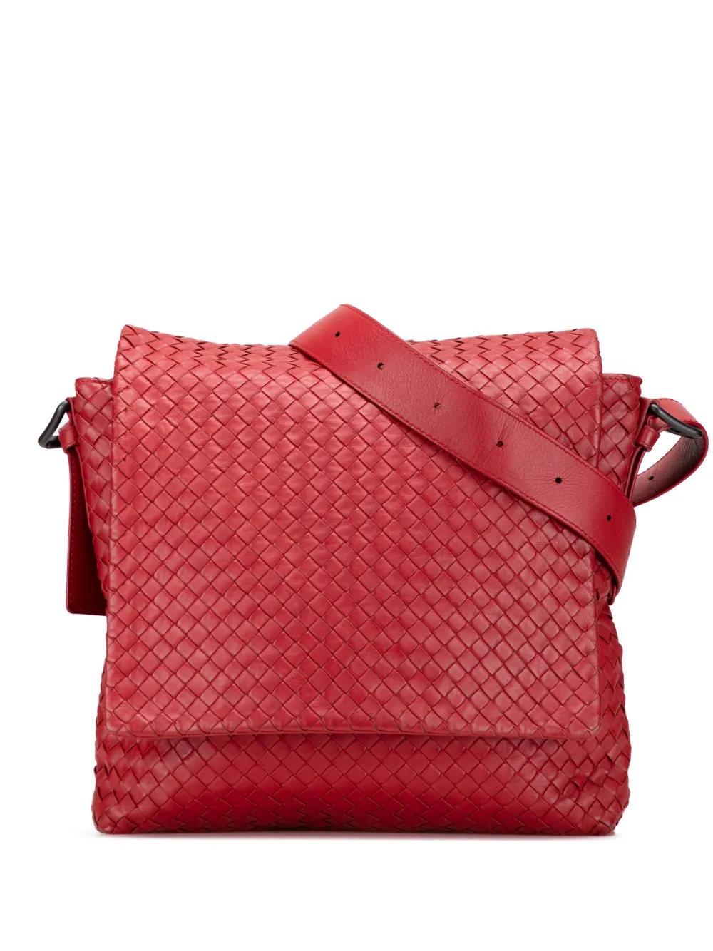 Bottega Veneta Pre-Owned 2012-2025 Nappa Intrecciato Flap crossbody bag | Red | Image 1