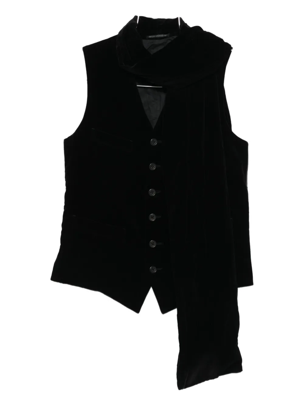 Yohji Yamamoto Velvet-finish Vest In Black