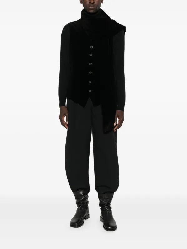 Yohji Yamamoto velvet-finish Vest | Black | FARFETCH Yohji Yamamoto velvet-finish Vest | Black | FARFETCH