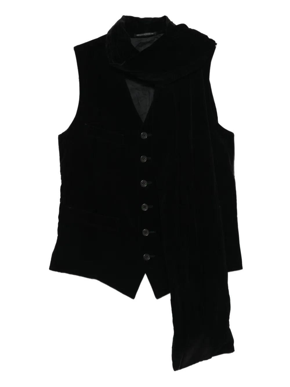 Yohji Yamamoto velvet-finish vest | Black | Image 1