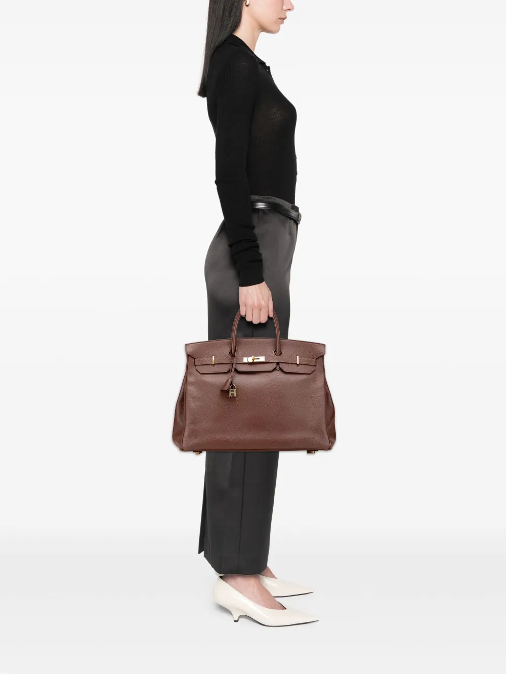 Hermès Pre-Owned 1998 Courchevel Birkin Retourne 40 handbag | Pre-Owned | Image 2