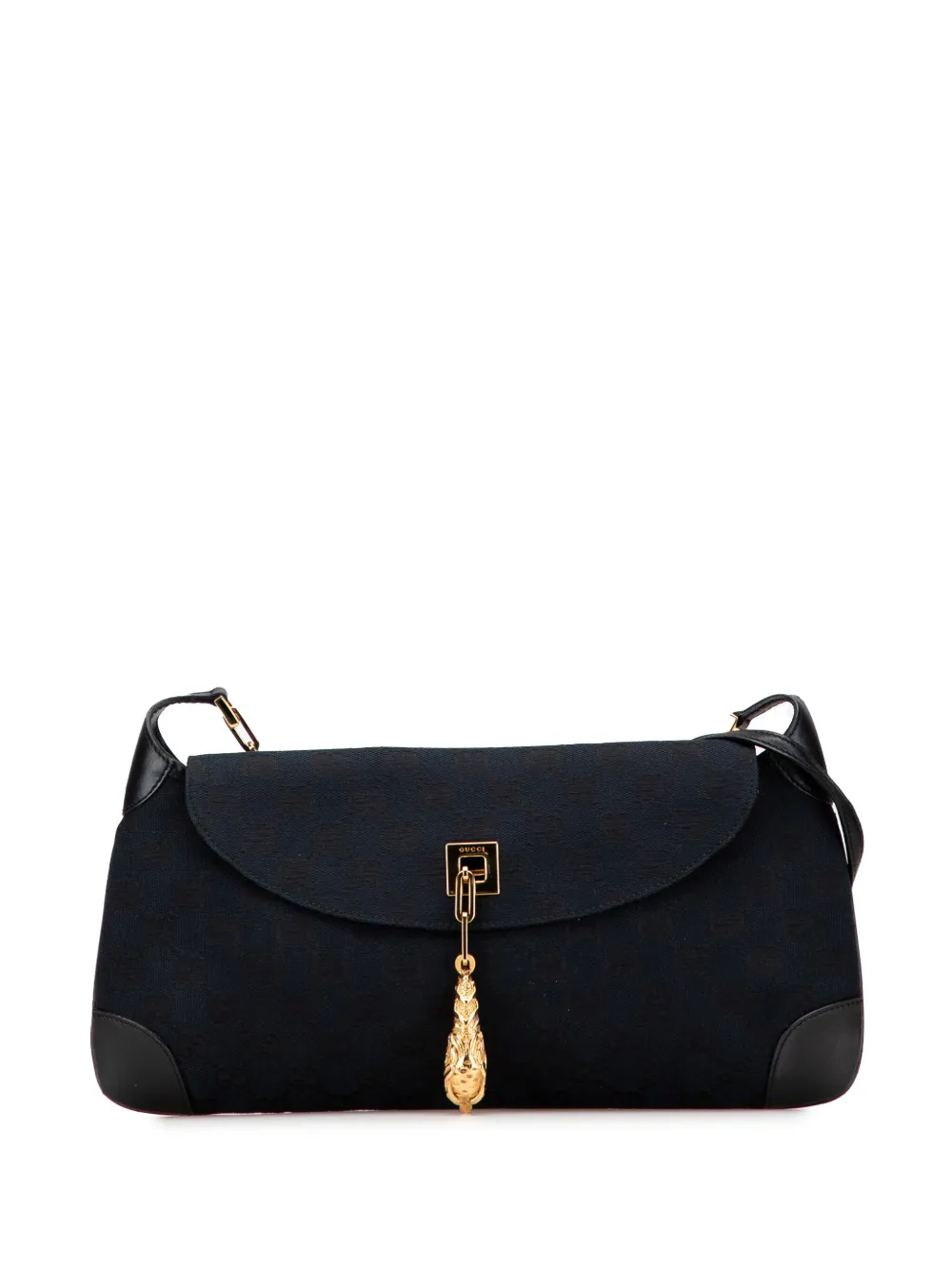 Gucci Pre-Owned 20th Century GGキャンバス タイガーチャーム ショルダーバッグ - ブルー Gucci Pre-Owned 20th Century GGキャンバス タイガーチャーム ショルダーバッグ - ブルー