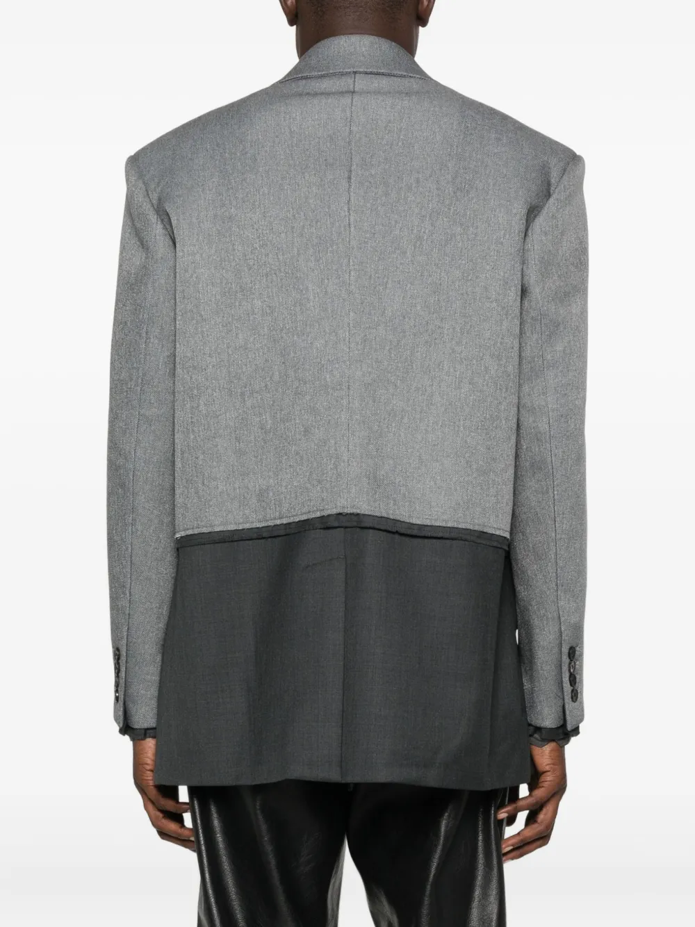 Feng Chen Wang Two-tone Single-breasted Blazer In Gray