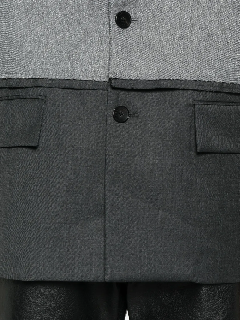 Feng Chen Wang Two-tone Single-breasted Blazer In Gray