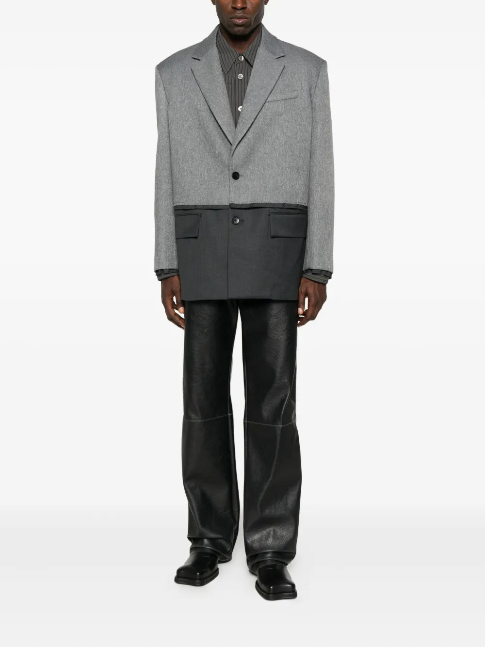 Feng Chen Wang two-tone single-breasted blazer | بليزرات | Image 2