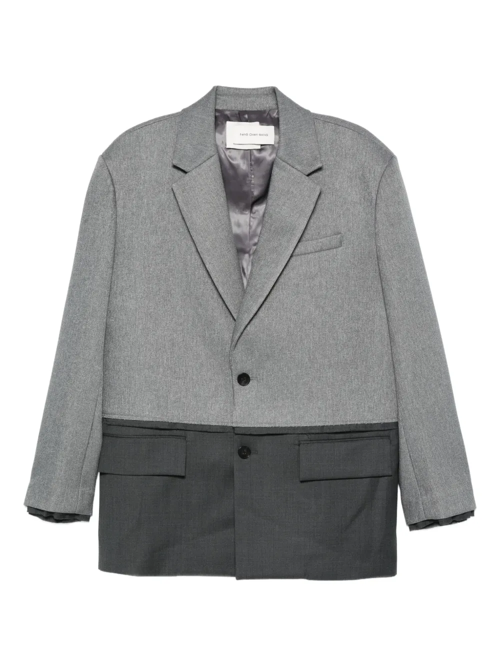 Feng Chen Wang two-tone single-breasted blazer | رمادي | Image 1