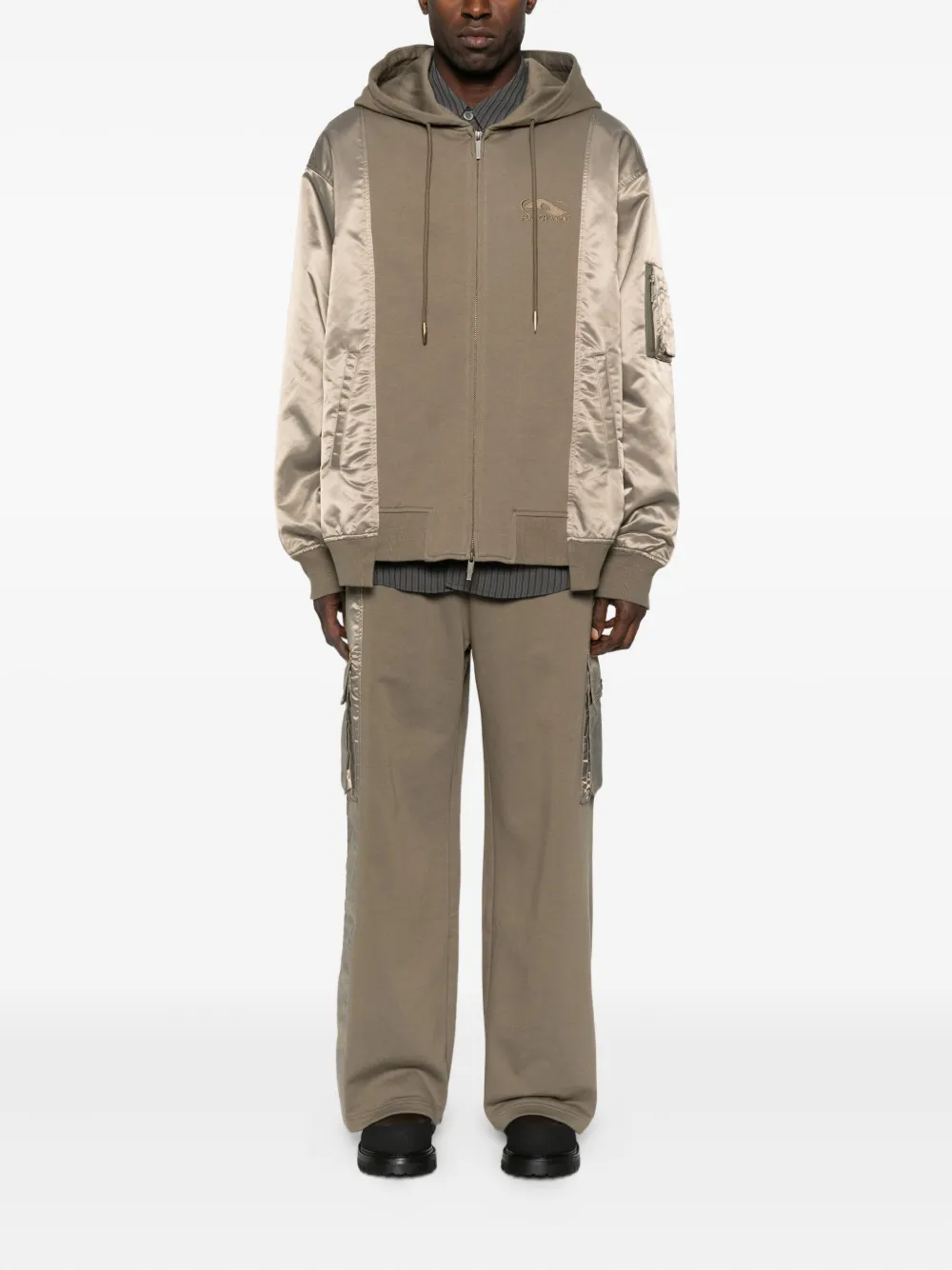 Feng Chen Wang Cargo broek met satijnen vlak - Beige