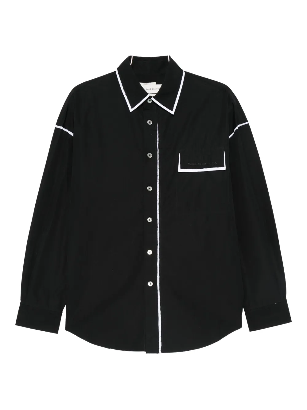 Feng Chen Wang Contrast-trim Shirt In Black