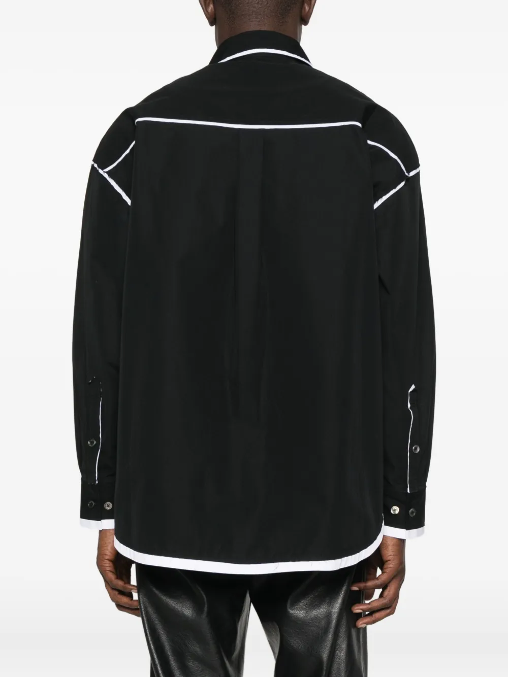 Feng Chen Wang Contrast-trim Shirt In Black
